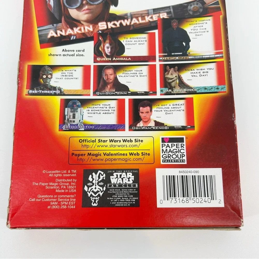NIB Star Wars Episode I The Phantom Menace Valentines Cards - READ